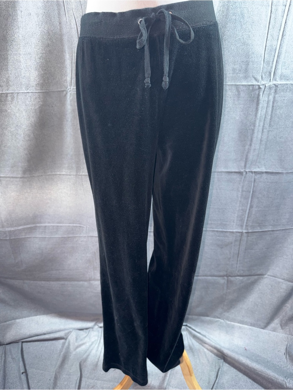 3118-metrostyle Black Velour Drawstring Joggers